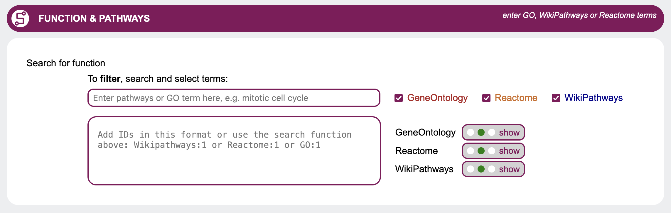 molecular function and pathways